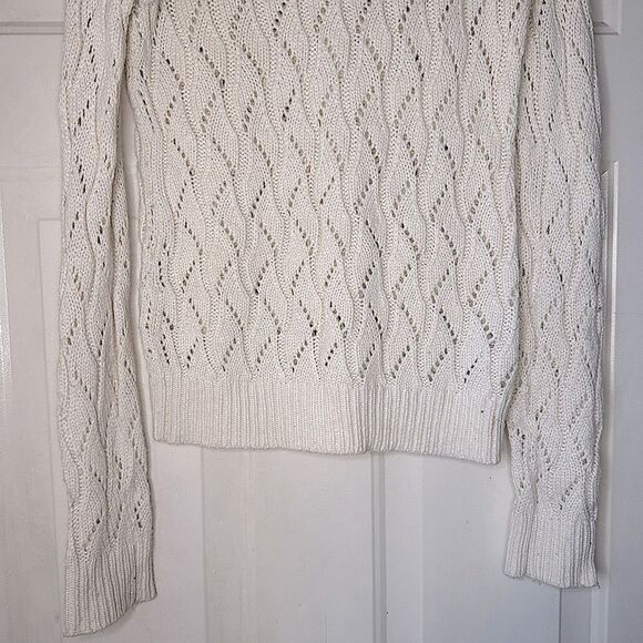 Ann Taylor Loft Cream Knitted Sweater Wool Rabbit Hair Blend - Picture 8 of 12